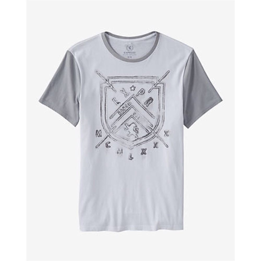 Express Color Block Airbrush Badge Graphic Tee - image 1